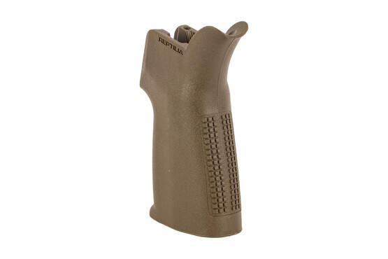 Reptilia Corp CQG AR15 pistol grip FDE features front and rear texturing